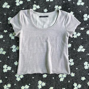 Light purple knit short sleeve top
